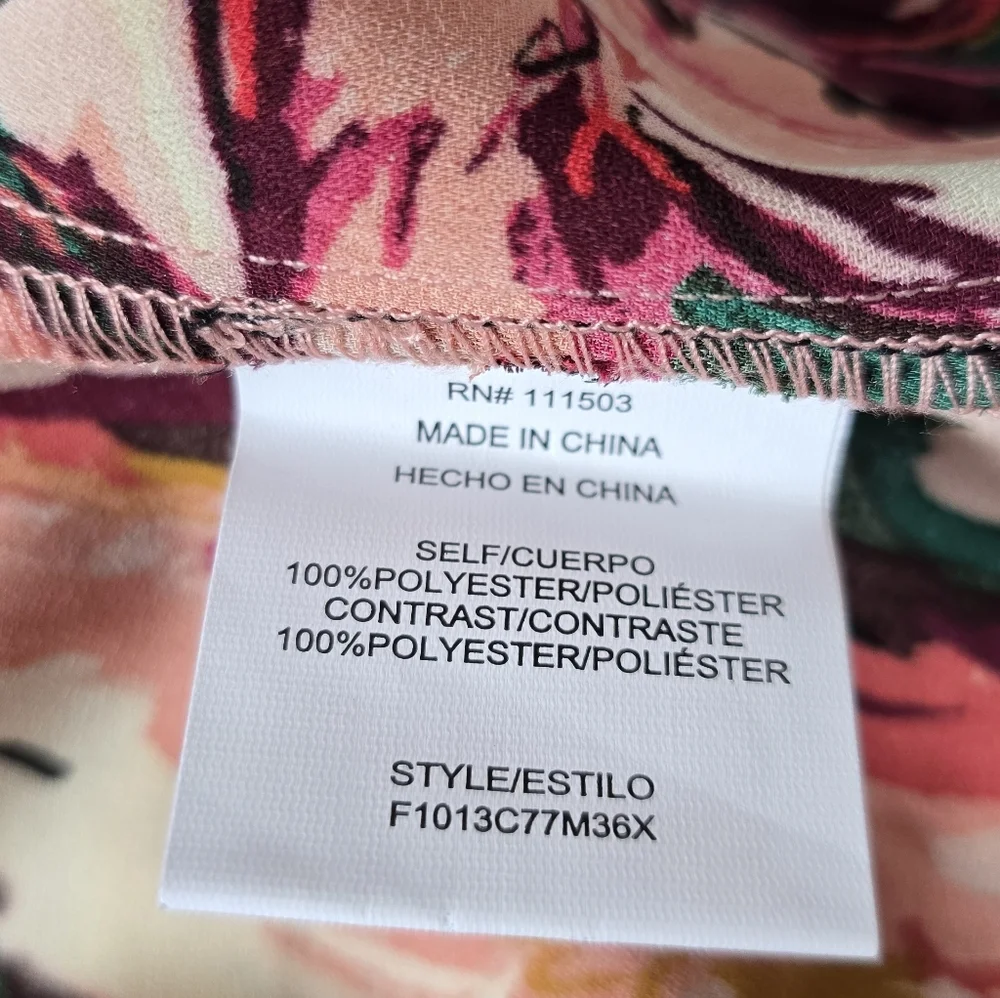 Fig&flower Anthropologie plus 3/4 Sleeve Floral Print Blouse Size 3X - Picture 9 of 9